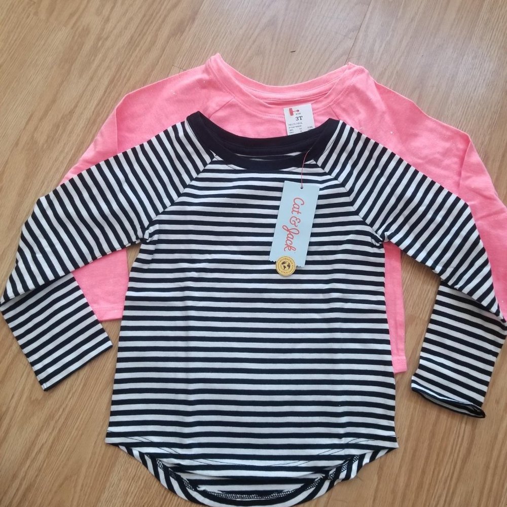 size 3T long sleeve cotton girl Tshirts